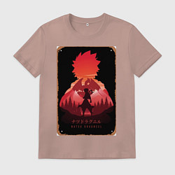 Футболка хлопковая мужская Хвост Феи Нацу Драгнил, цвет: пыльно-розовый