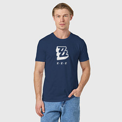 Футболка хлопковая мужская Zenless Zone Zero logo, цвет: тёмно-синий — фото 2