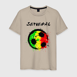 Футболка хлопковая мужская Сборная Сенегала, цвет: миндальный