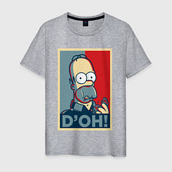 Футболка хлопковая мужская Homer with donut, цвет: меланж