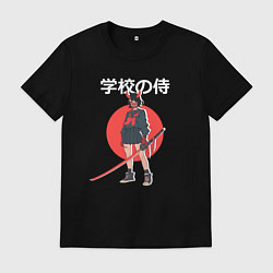 Футболка хлопковая мужская Девочка демон, цвет: черный