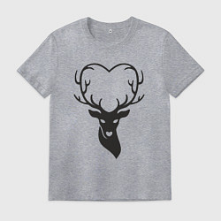 Футболка хлопковая мужская Love deer, цвет: меланж