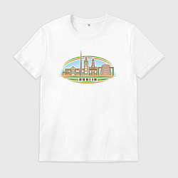 Футболка хлопковая мужская Город Дублин, цвет: белый