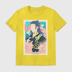 Футболка хлопковая мужская Магическая битва Кэндзяку камонаритоси, цвет: желтый