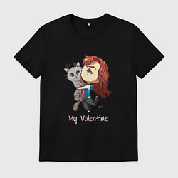 Футболка хлопковая мужская My Valentine, цвет: черный