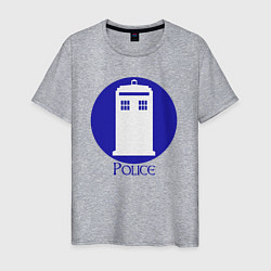 Футболка хлопковая мужская Tardis police, цвет: меланж