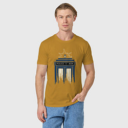 Футболка хлопковая мужская Light tardis, цвет: горчичный — фото 2