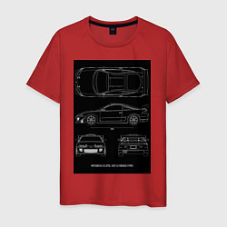 Футболка хлопковая мужская Mitsubishi Eclipse, цвет: красный