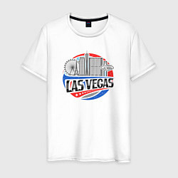 Футболка хлопковая мужская Город Лас-Вегас, цвет: белый