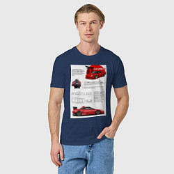 Футболка хлопковая мужская Honda nsx, цвет: тёмно-синий — фото 2