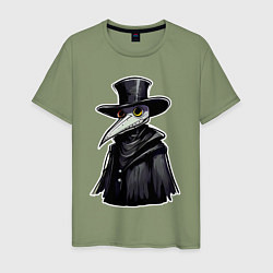 Мужская футболка Чумной доктор в маске и шляпе