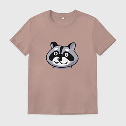 Футболка хлопковая мужская Енот обормот, цвет: пыльно-розовый