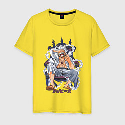 Футболка хлопковая мужская One piece дым smoke, цвет: желтый