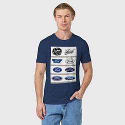 Футболка хлопковая мужская Ford логотип, цвет: тёмно-синий — фото 2