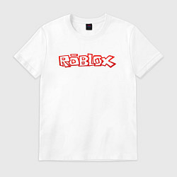 Футболка хлопковая мужская Roblox красный мем, цвет: белый