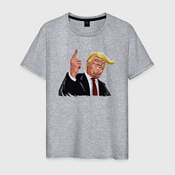 Футболка хлопковая мужская Речь Трампа, цвет: меланж