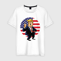 Футболка хлопковая мужская USA - Trump, цвет: белый
