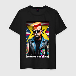 Футболка хлопковая мужская Trumps not dead - ai punk art, цвет: черный