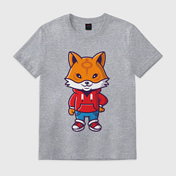 Футболка хлопковая мужская Модный лисёнок, цвет: меланж