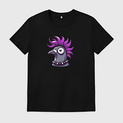 Мужская футболка Голова голубя панка с ирокезом