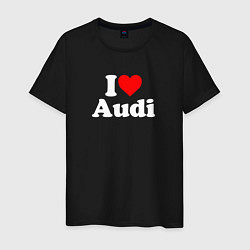 Футболка хлопковая мужская I love Audi, цвет: черный