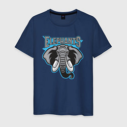 Футболка хлопковая мужская Elephants team, цвет: тёмно-синий