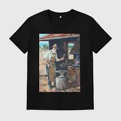 Футболка хлопковая мужская Металлург, цвет: черный