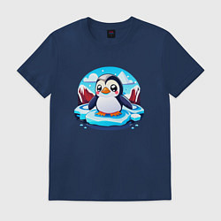 Мужская футболка Пингвинёнок на льдине
