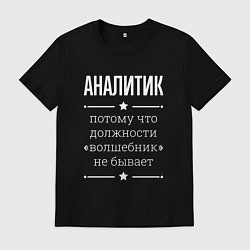 Футболка хлопковая мужская Аналитик волшебник, цвет: черный