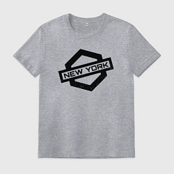Футболка хлопковая мужская США - Нью-Йорк, цвет: меланж