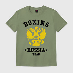 Футболка хлопковая мужская Boxing Russia Team, цвет: авокадо