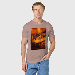 Футболка хлопковая мужская Огненная змея, цвет: пыльно-розовый — фото 2