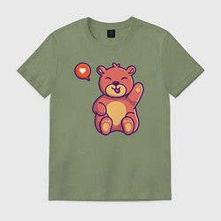 Футболка хлопковая мужская Lovely bear, цвет: авокадо