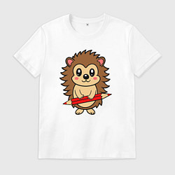 Мужская футболка Ёжик и красный карандащ