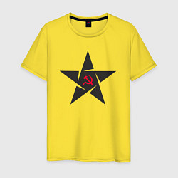 Футболка хлопковая мужская Black star USSR, цвет: желтый