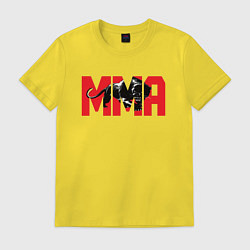 Футболка хлопковая мужская MMA пантера, цвет: желтый