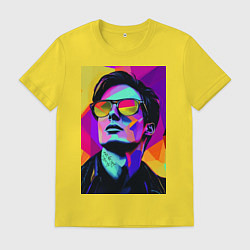 Футболка хлопковая мужская Портрет Дурова pop art, цвет: желтый