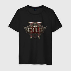 Футболка хлопковая мужская Path of exile 2 logo, цвет: черный