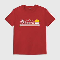 Футболка хлопковая мужская Прекрасный город курорт Сочи, цвет: красный