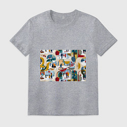 Мужская футболка Русская зима зарисовки