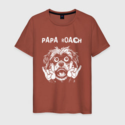 Футболка хлопковая мужская Papa Roach rock dog, цвет: кирпичный