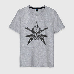 Футболка хлопковая мужская Punk rock style, цвет: меланж