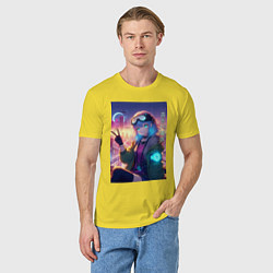 Футболка хлопковая мужская Кибер Марин - коллаба, цвет: желтый — фото 2