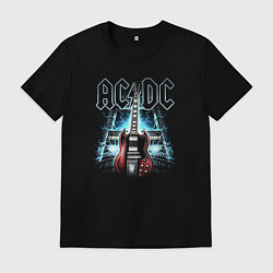 Футболка хлопковая мужская AC DC Guitar, цвет: черный