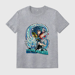 Футболка хлопковая мужская Клинок рассекающий демонов Гиа Тамиока водяной сто, цвет: меланж