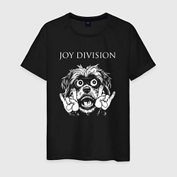 Футболка хлопковая мужская Joy Division rock dog, цвет: черный