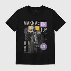 Футболка хлопковая мужская Stray kids Maknae on top IN, цвет: черный