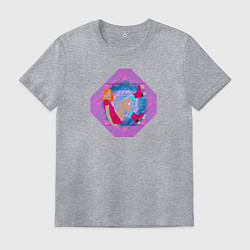 Футболка хлопковая мужская Девушка на роликах, цвет: меланж