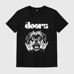 Футболка хлопковая мужская The Doors rock dog, цвет: черный