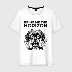 Футболка хлопковая мужская Bring Me the Horizon - rock dog, цвет: белый